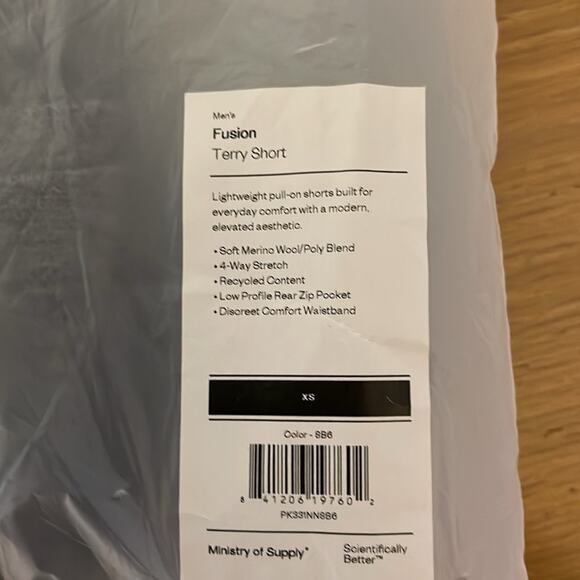 Ministry of Supply Men's Fusion Terry Athletic Casual Short Gray Heather XS NWT - Picture 10 of 10